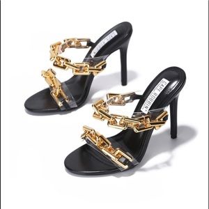 Cape Robin Roma Chain mule stiletto heels in black